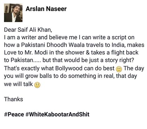 Sarcastic letter to Saif Ali Khan