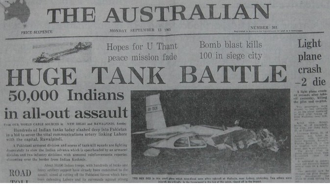 1965-Indo-Pak-War-Memorabilia-The-Australian-newspaper13-September-1965-edition-headline-about-Huge-Tank-Battle-between-Pakistan-and-India-Photos-and-Mementos-of-1965-War