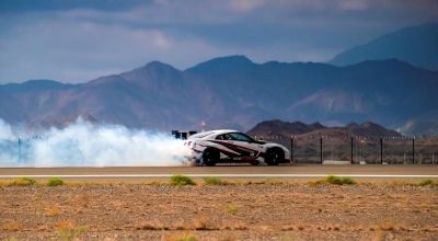 A specially tuned Nissan GT-R breaks the Guinness World Record for fastest drift.