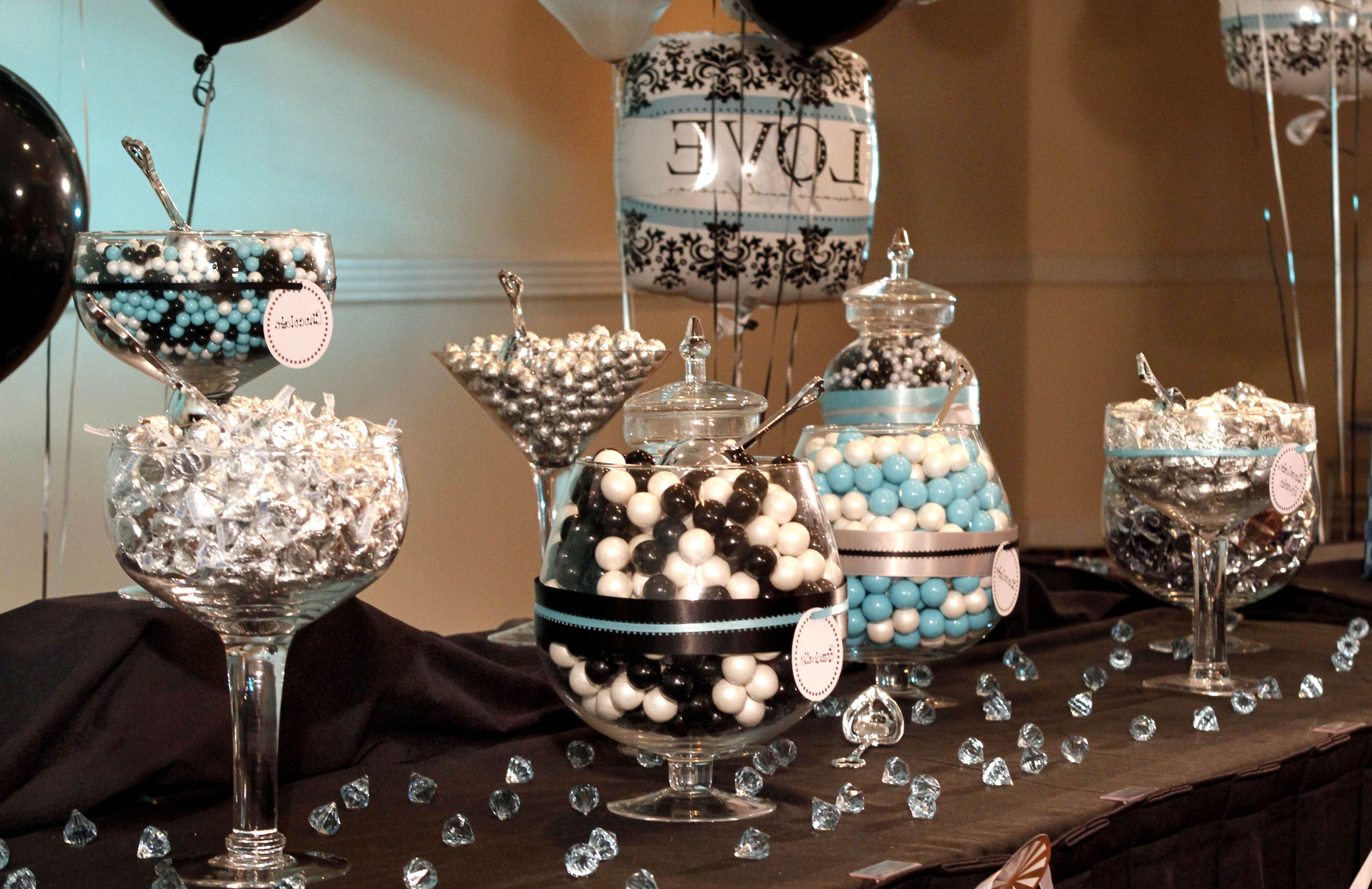 Black and white themed bridal shower