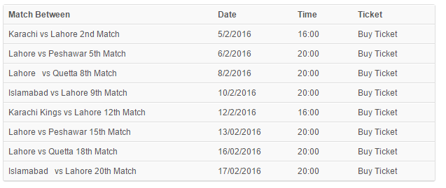 Team fixtures lahore qalandars