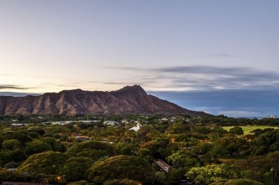 Diamond Head Crater in Hawaii, USA.