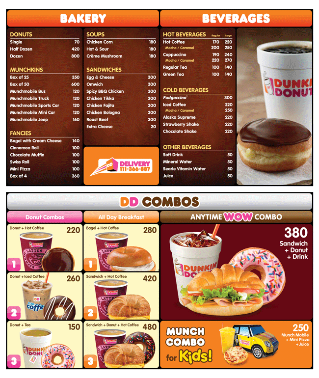  Dunkin Donuts Menu