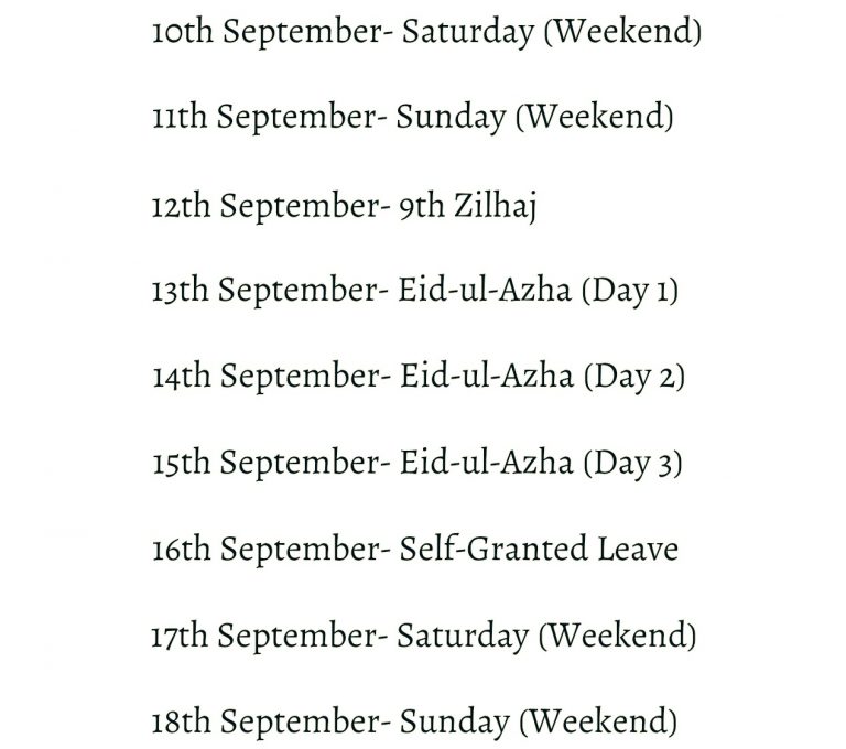 EidUlAzha Holidays 2016