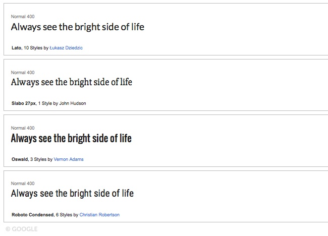 Google Fonts.Brandsynario