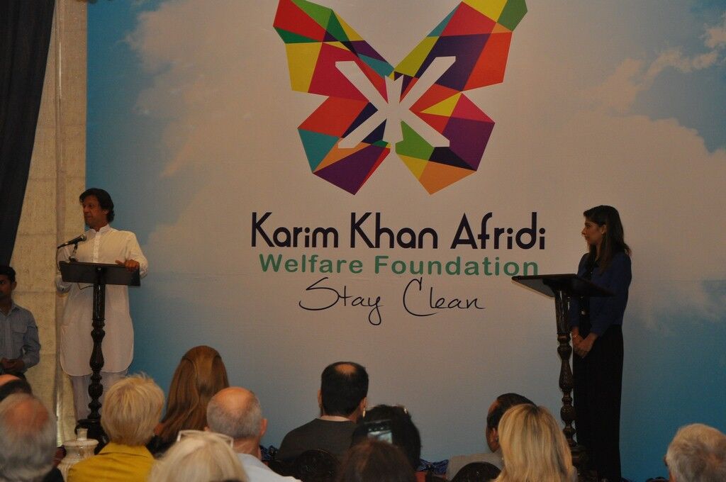 Imran Khan speaking at the launch event of KKAWF in Islamabad
