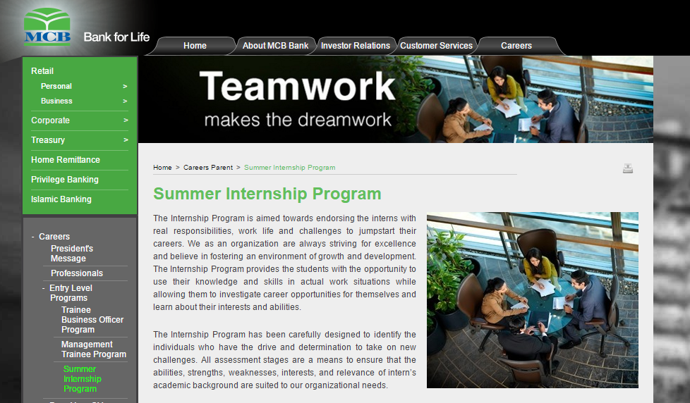 MCB summer internship programmer