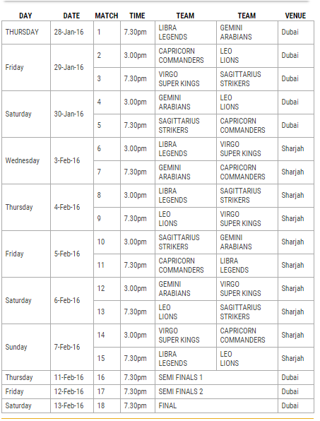 MCL schedule