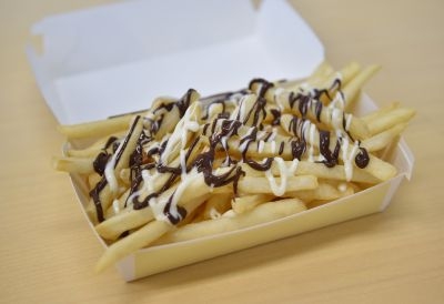 McChoco Potato fries, a new item on menus produced by McDonald's Japan in Tokyo