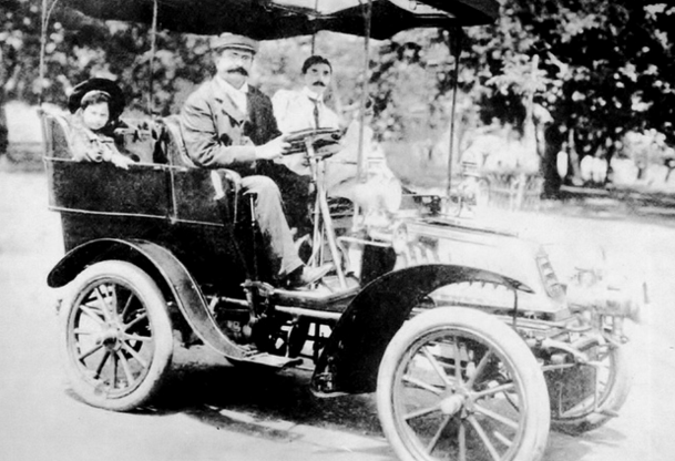 Mr Jinnah in his car with his parsi freind