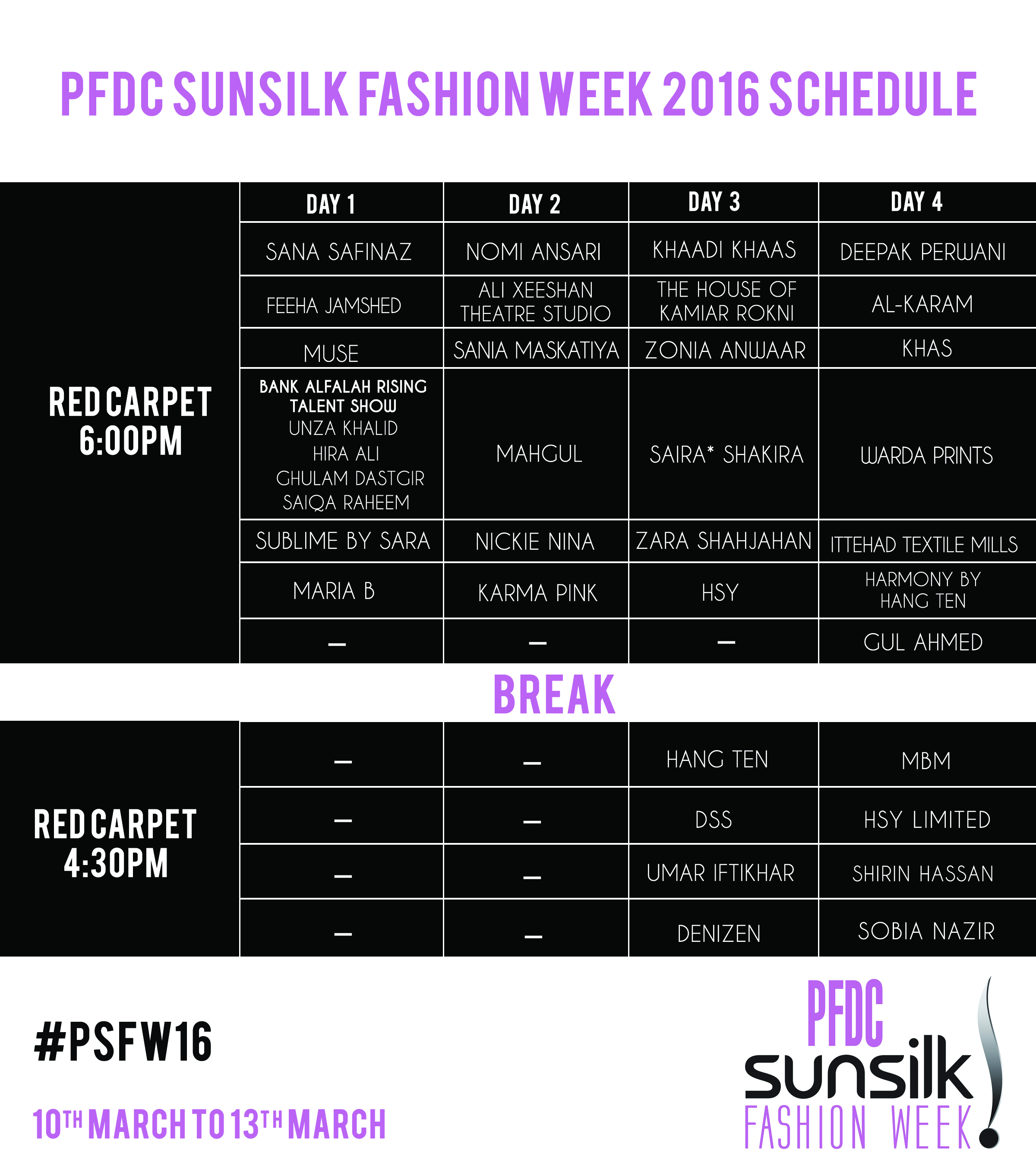 #PSFW16 - Schedule [F]