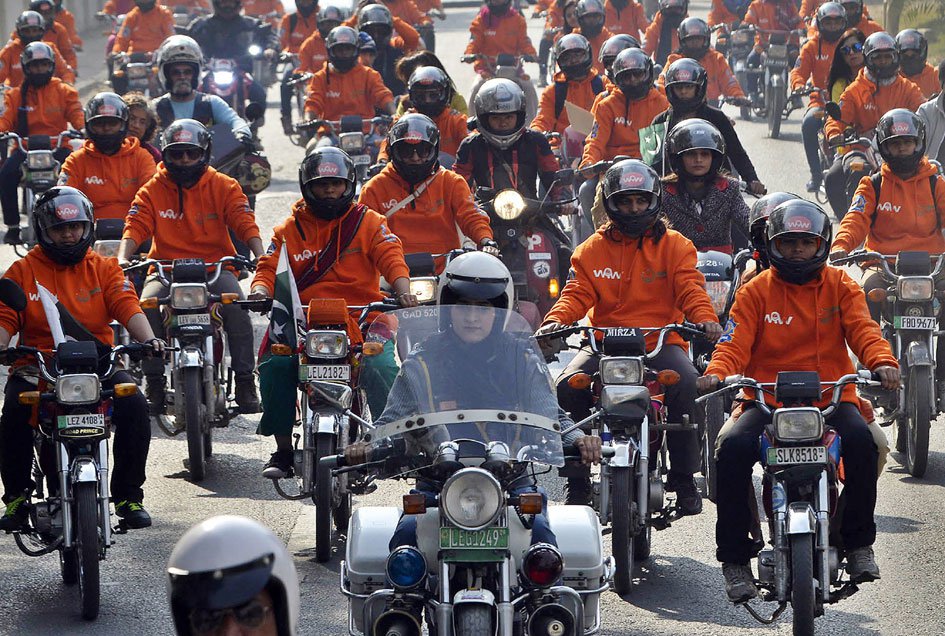 Women MotorCycle Rally near the Mall