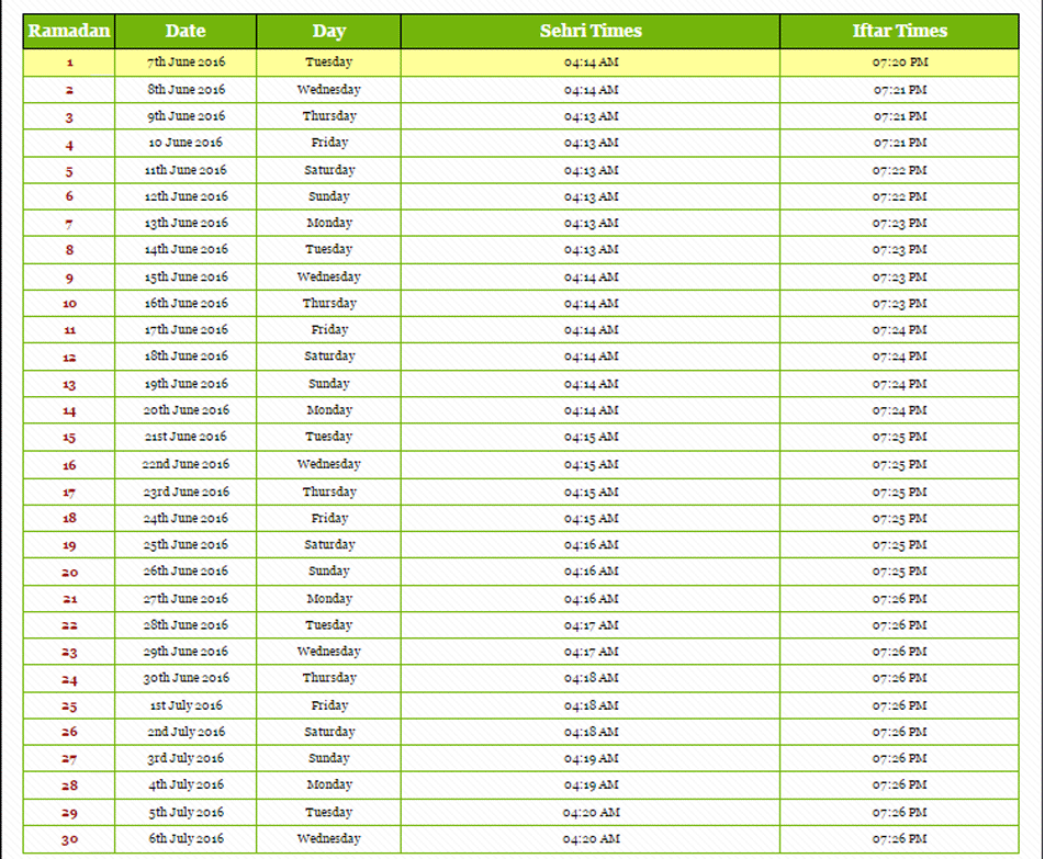 Ramazan-Calendar