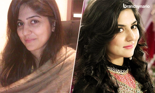 Sanam-Baloch-with-&-wihtout-makeup