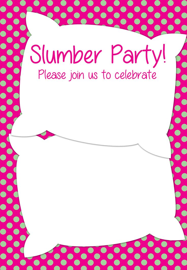 Slumber party Bridal shower cards