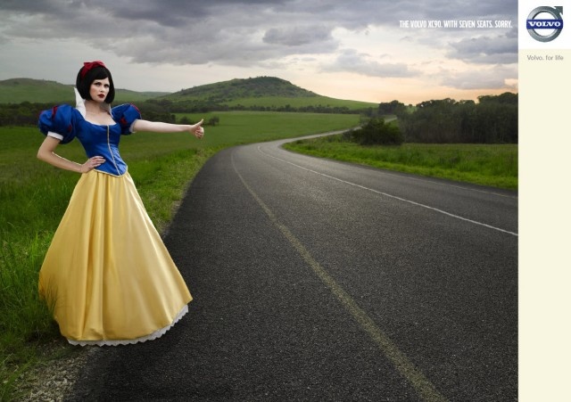 Snow white Volvo print ad