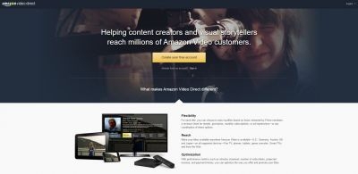 The Amazon Video Direct website