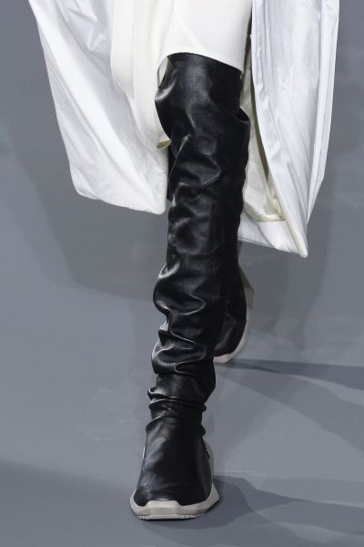 Thigh-high sneakers at Rick Owens