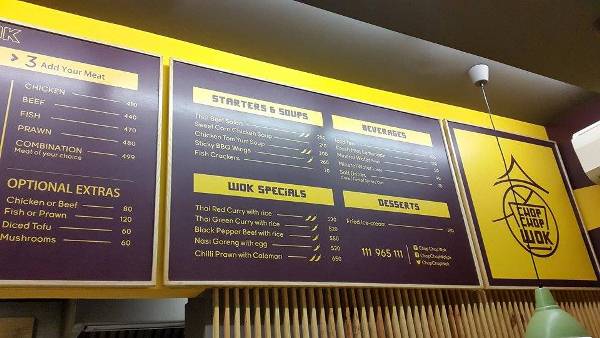 Wok Menu