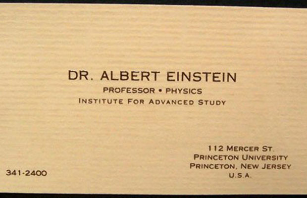 albert einstein business cards