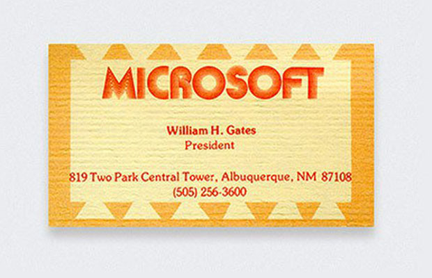 bill gates business card