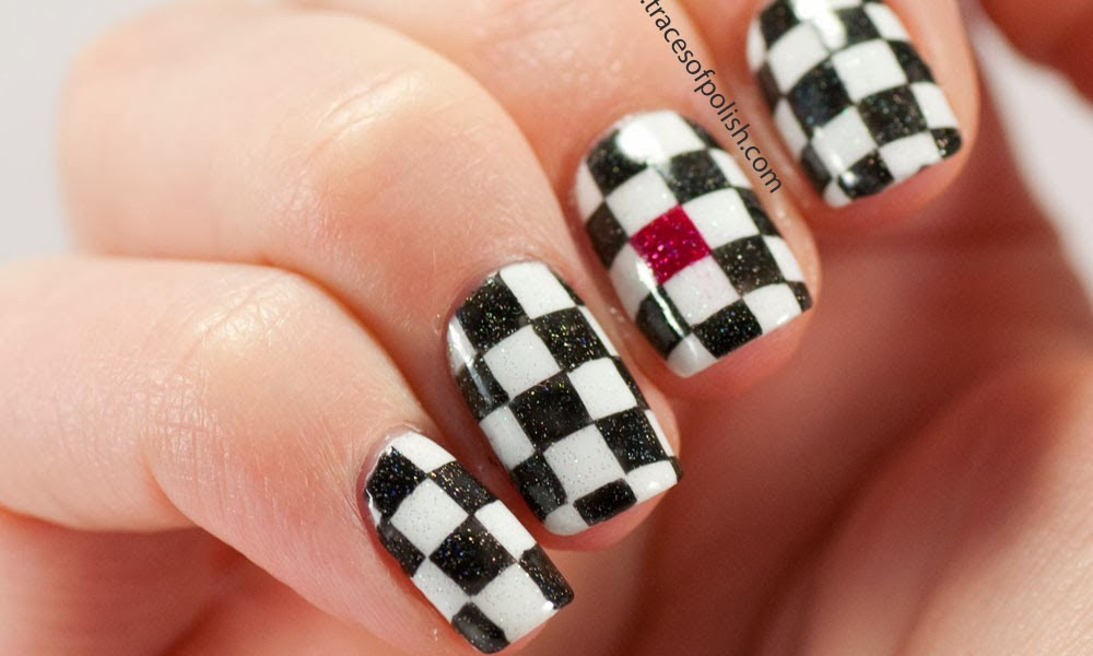 checkered nails