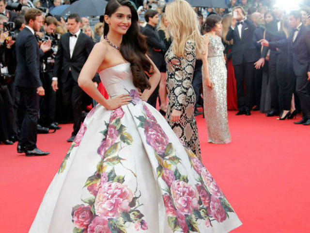 Sonam Kapoor photographed at the Cannes Film Festival in 2013.