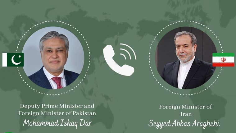 Ishaq Dar holds a telephone conversation with Abbas Araghchi; extends invitation to visit Pakistan.