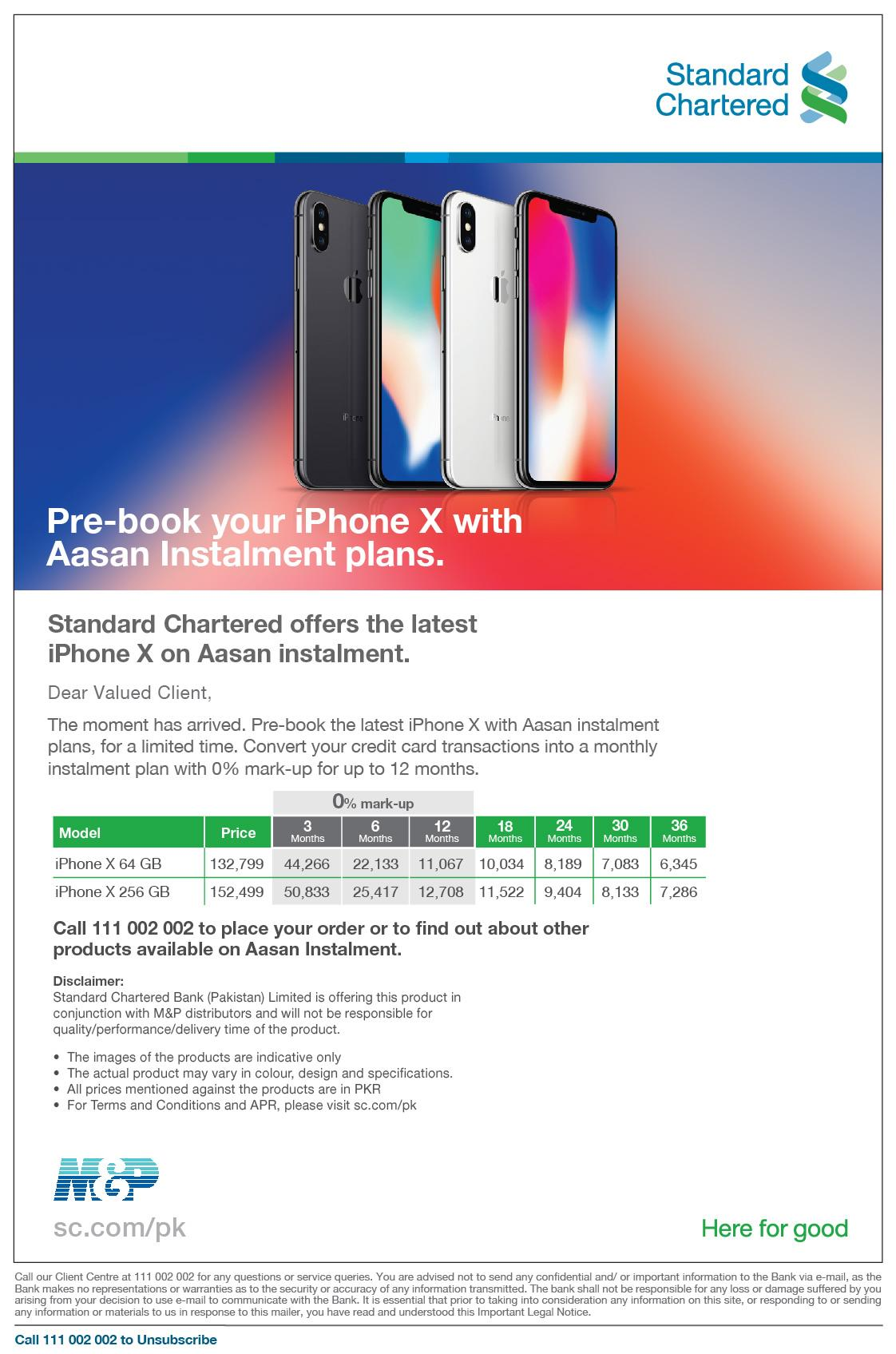 PreBook an iPhone X in Pakistan with 0 Markup Installment Plans