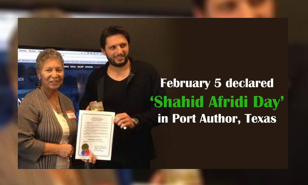 American Town Annually Celebrates 'Shahid Afridi Day' on 5th February -  Brandsynario