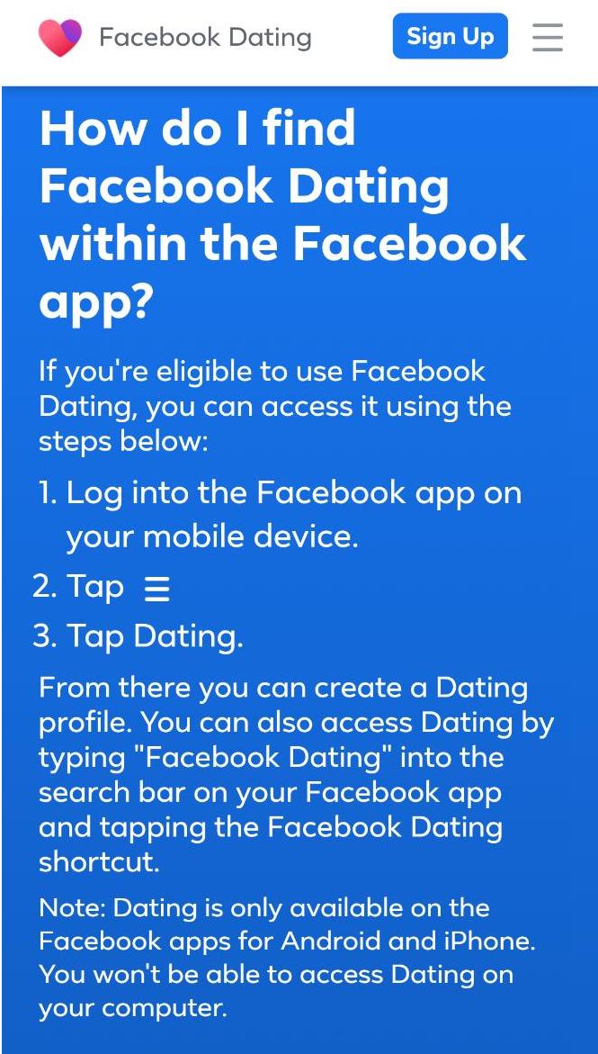 Facebook Dating