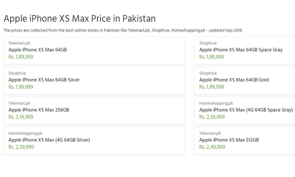 iPhone XS Max Price in Pakistan