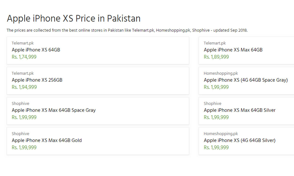 iPhone XS price in Pakistan