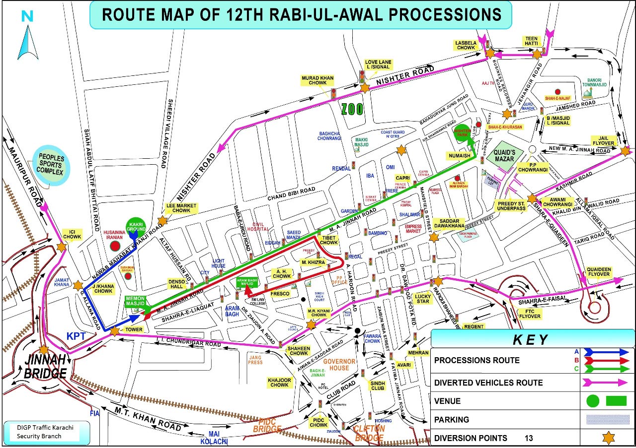 eid milad un nabi traffic plan