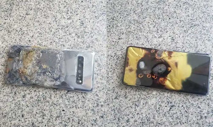 samsung galaxy s10 5g fire