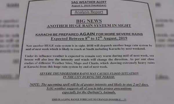 karachi weather alert