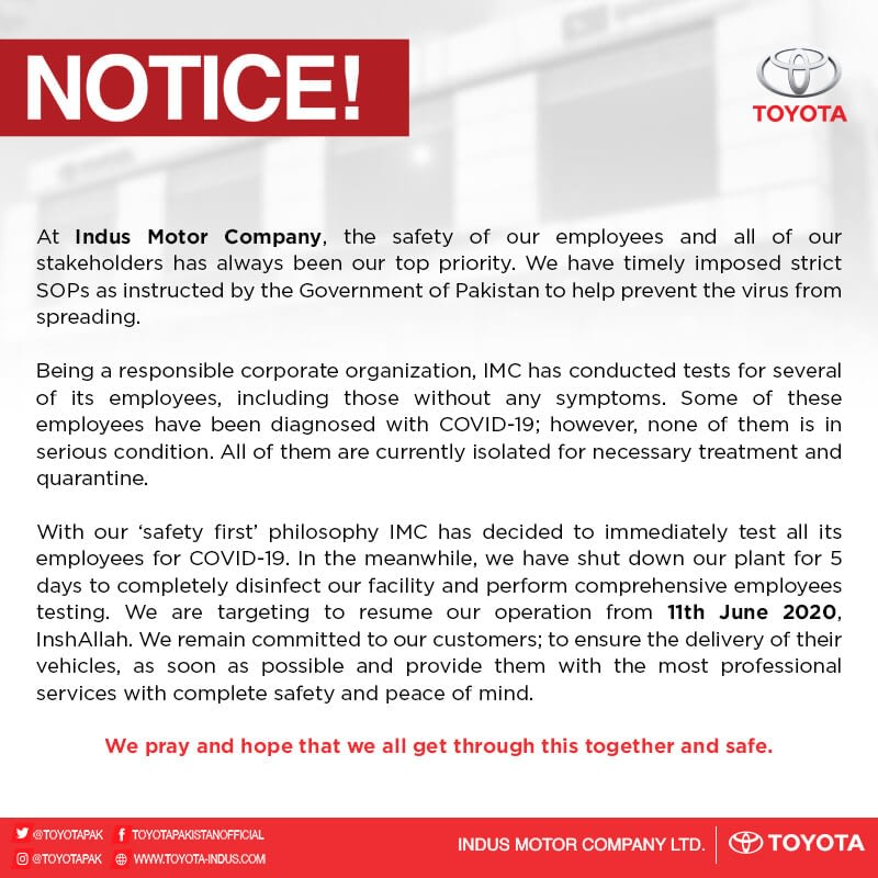 IMC Corona Notice