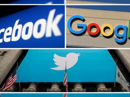 google, facebook and twitter