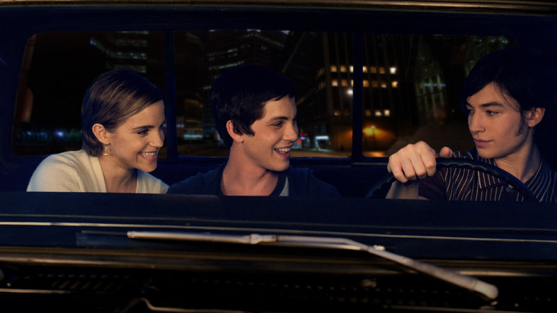 Charlie shown with his friends in 'The Perks of Being A Wallflower'