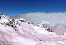 Pink Snow in the Italian Alps