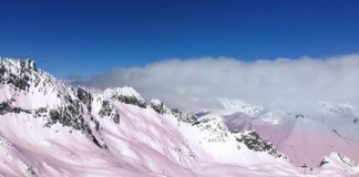 Pink Snow in the Italian Alps