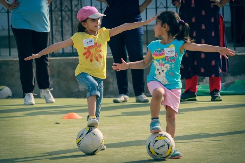 Young girls playing