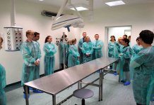 Medical students being prepared for test operations