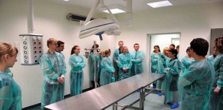 Medical students being prepared for test operations