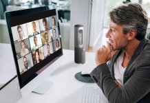 A zoom meeting being conducted