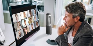 A zoom meeting being conducted