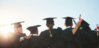 Students at graduation