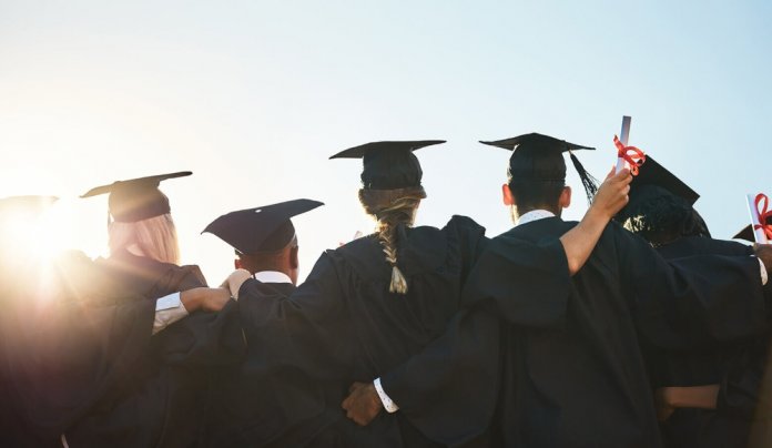 Students at graduation