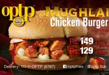 OPTP Mughlai Chicken Burger