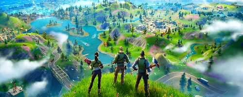 Graphics from Fortnite video game